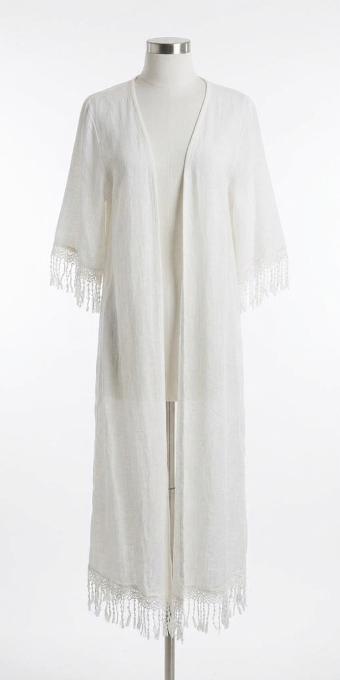 NEW GIGI MODA barbara open front jacket in white